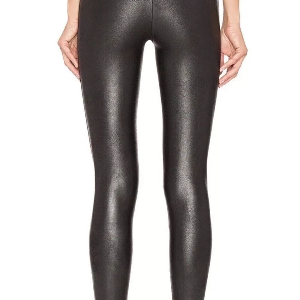 Spanx Wash Faux Leather Black Skinny Jegging Ankle NWT High Waist Pants XL